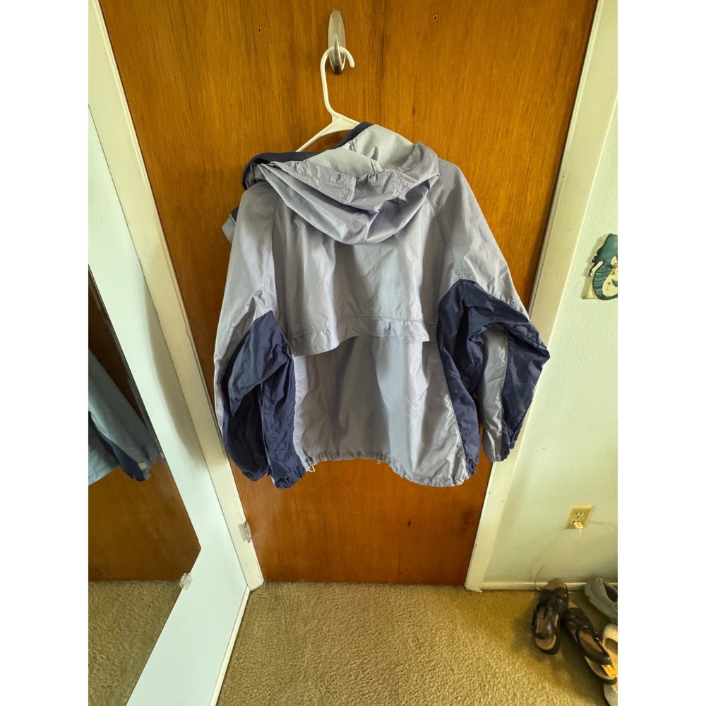 Columbia Womens 2X Blue Hooded Windbreaker Jacket Mesh Lined Full Zip Liteweight - Picture 10 of 10